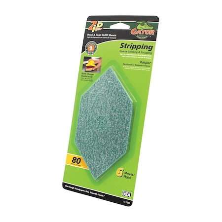 Gator Finishing ZIP SAND SHEETS 80G PK6 7202